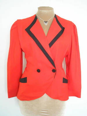 1980s Fashion, Vintage Red And Black Jacket