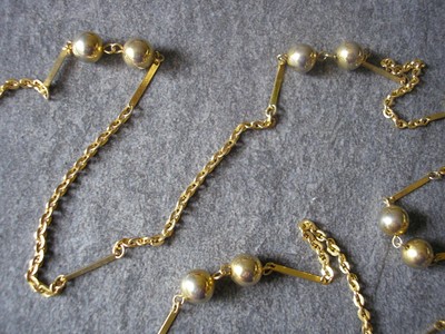 Vintage Long Ornate Gold Chain Necklace