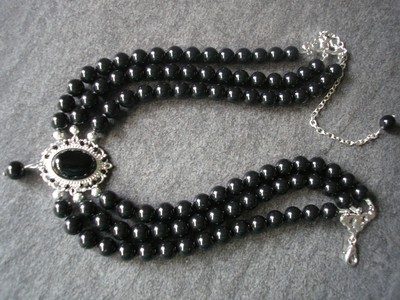 Handmade PRECIOSA Black Pearl Choker - Many Other Colours Available.