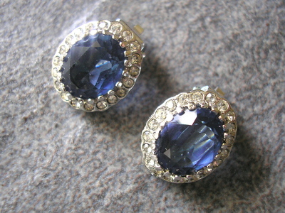 Vintage Signed Attwood & Sawyer Crystal Earrings