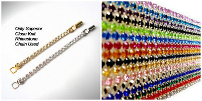 Coloured Rhinestone Necklace Extender With Fold Over Clasp (SILVER) - FREE UK Delivery With Discount Code 'FREEDEL'