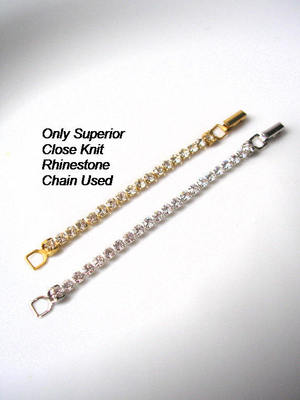 Clear Rhinestone Necklace Extender With Fold Over Clasp (GOLD or SILVER) - FREE UK Delivery With Discount Code 'FREEDEL'