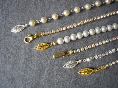 Pearl or Rhinestone Necklace Extender With CHOICE OF CLASP - FREE UK Delivery With Discount Code 'FREEDEL'